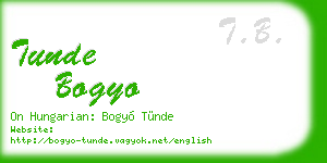 tunde bogyo business card
