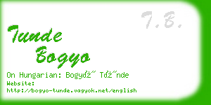 tunde bogyo business card